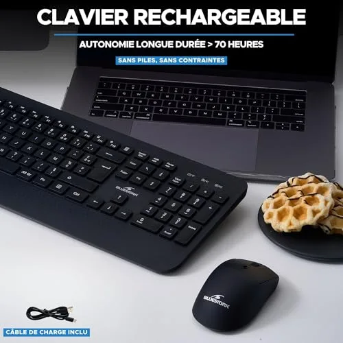 Bluestork Pack MEDIA OFFICE FR Clavier Souris Sans Fil AZERTY - vue 5