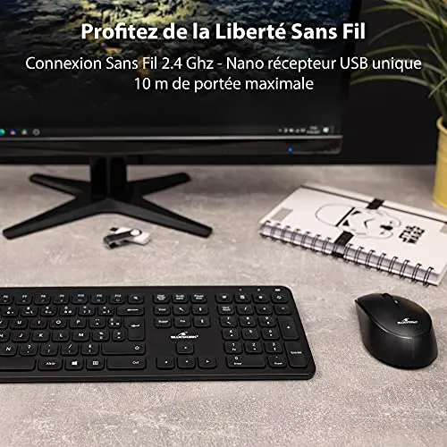 Bluestork Pack Easy Slim Clavier Souris Sans Fil Noir - vue 5