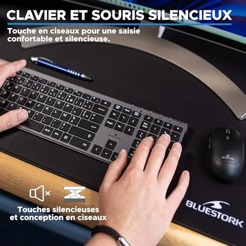 Bluestork Pack Grapheme Sans Fil AZERTY Rechargeable - vue 3