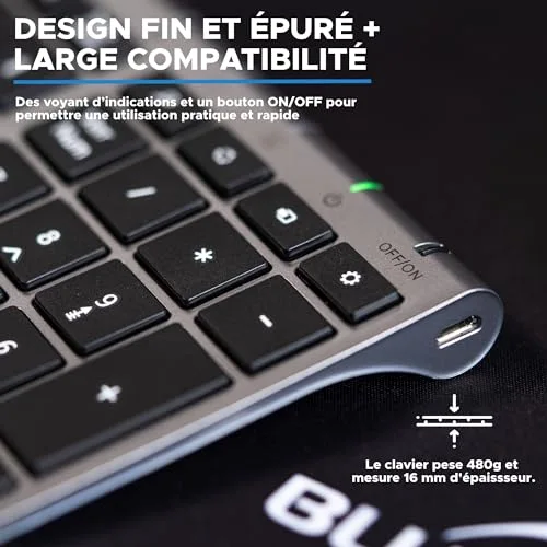 Bluestork Pack Grapheme Sans Fil AZERTY Rechargeable - vue 6