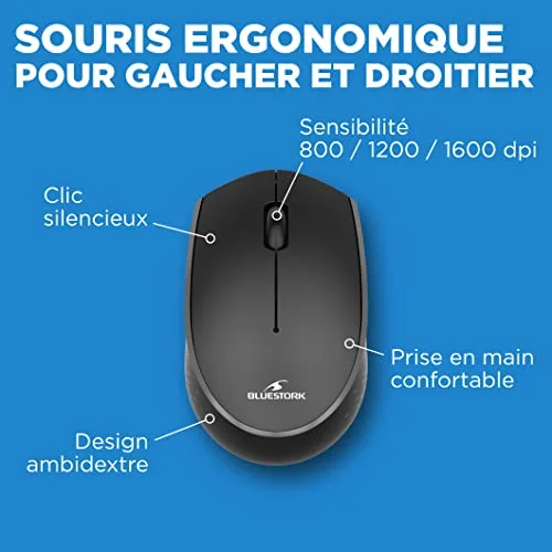 Bluestork Pack Mini V2 Clavier Souris Sans Fil AZERTY - vue 5