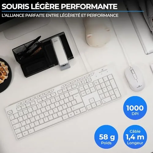 Bluestork Pack Media Office Clavier Souris Filaire 15 touches multimédias - vue 5
