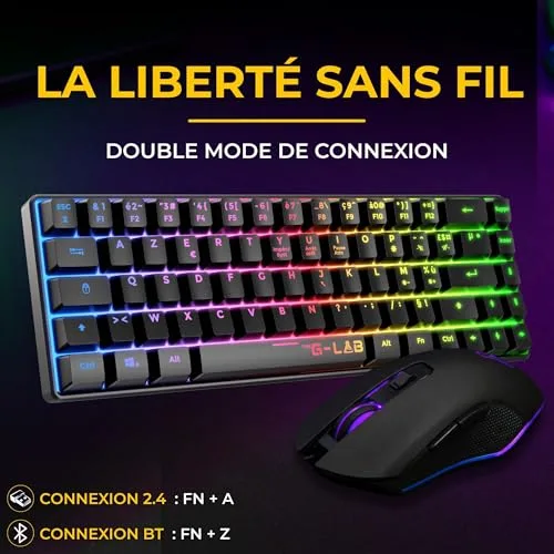 The G-Lab Combo Hydro BKG Pack Clavier Souris Membrane RGB - vue 2
