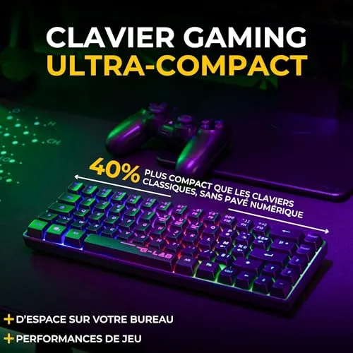 The G-Lab Combo Hydro BKG Pack Clavier Souris Membrane RGB - vue 4
