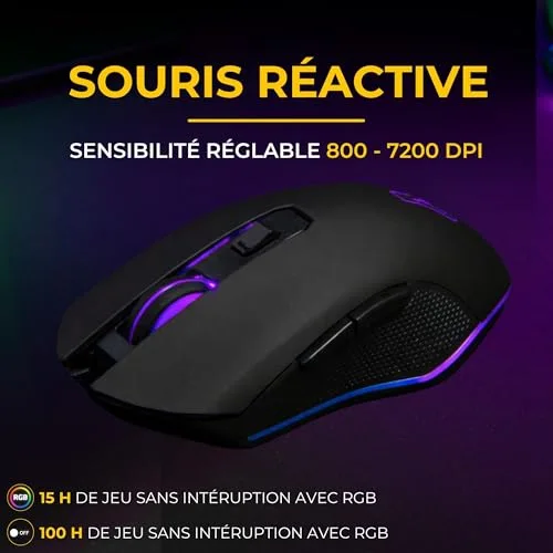 The G-Lab Combo Hydro BKG Pack Clavier Souris Membrane RGB - vue 6