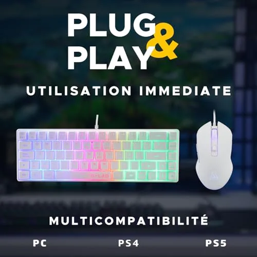 Pack Gamer 2 en 1 - THE G-LAB - COMBO HYDRO - Souris Filaire - Clavier Filaire - vue 6