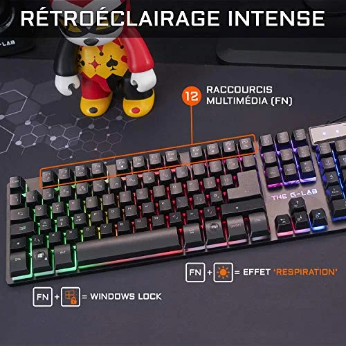 The G-LAB Combo KRYPTON Pack Clavier Souris Filaire RGB AZERTY - vue 3