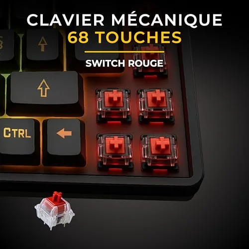 The G-Lab Combo Titan Pack Gamer 2 en 1 Clavier Mécanique Souris 12800 DPI - vue 4