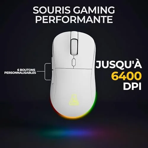 THE G-LAB Combo Tungsten EX Blanc Clavier + Souris Sans Fil - vue 5