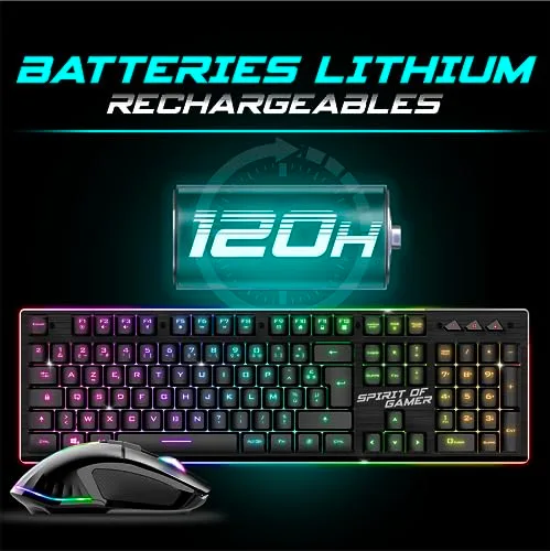 Spirit of Gamer Ultimate 600 Wireless Pack Clavier Souris AZERTY RGB - vue 5