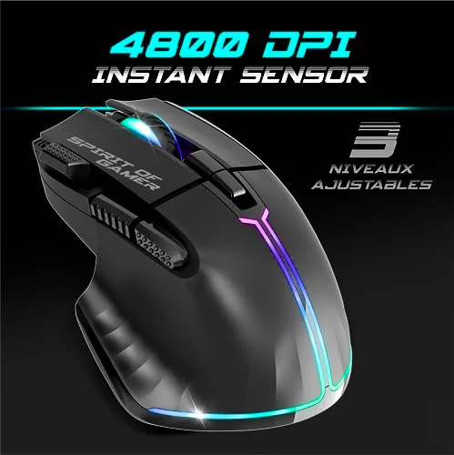 Spirit of Gamer Ultimate 600 Wireless Pack Clavier Souris AZERTY RGB - vue 6
