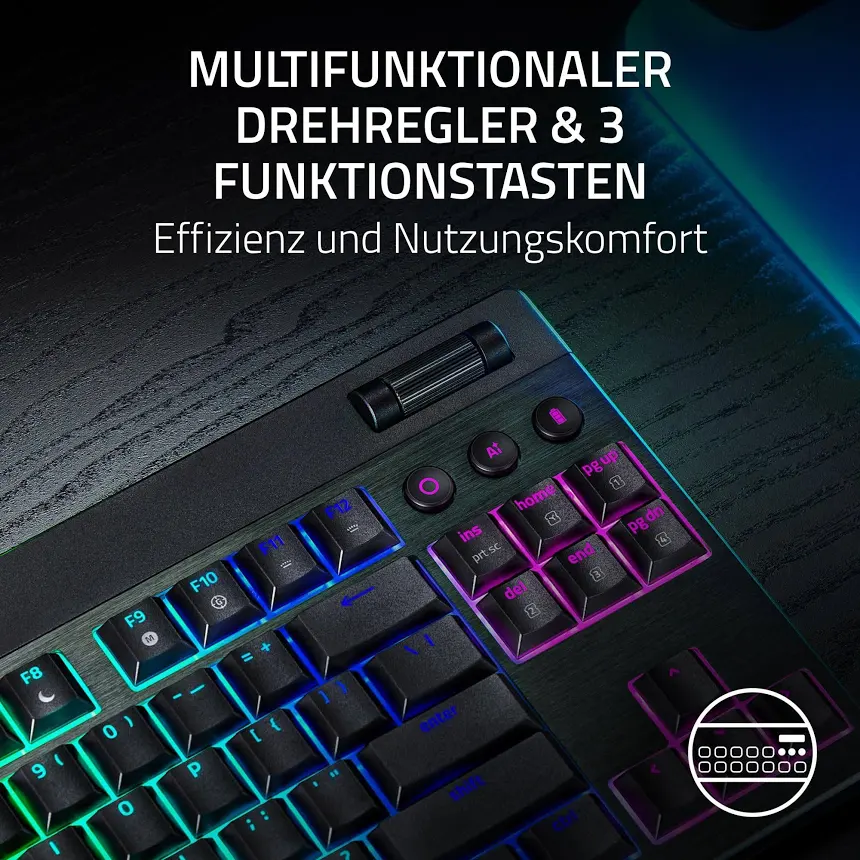 Razer BlackWidow V4 Low-Profile TKL HyperSpeed RGB - vue 4