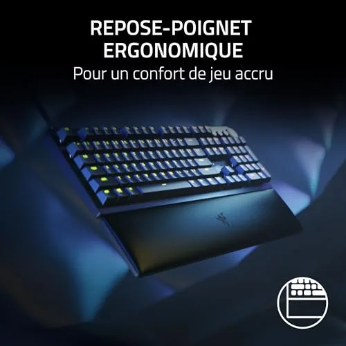 Razer Huntsman V2 Purple Switch clavier gaming optique AZERTY - vue 7