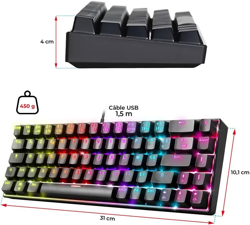 Spirit Of Gamer XPERT-K150 Noir - vue 2