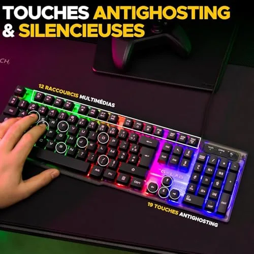 THE G-LAB KEYZ NEON Clavier Gaming Membrane AZERTY Rétroéclairé - vue 4