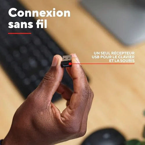 Trust Ymo II Pack clavier et souris sans fil AZERTY - vue 4