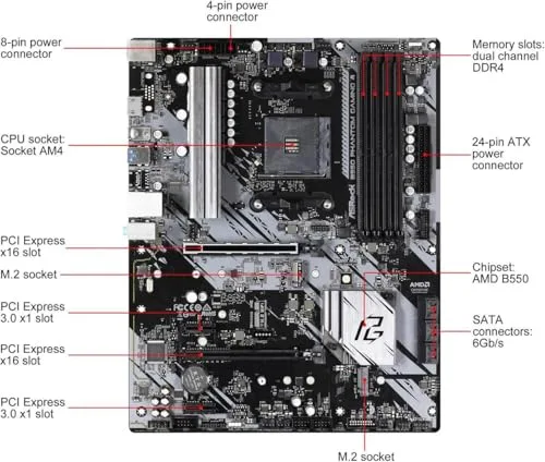 ASRock B550 Phantom Gaming 4 - vue 2