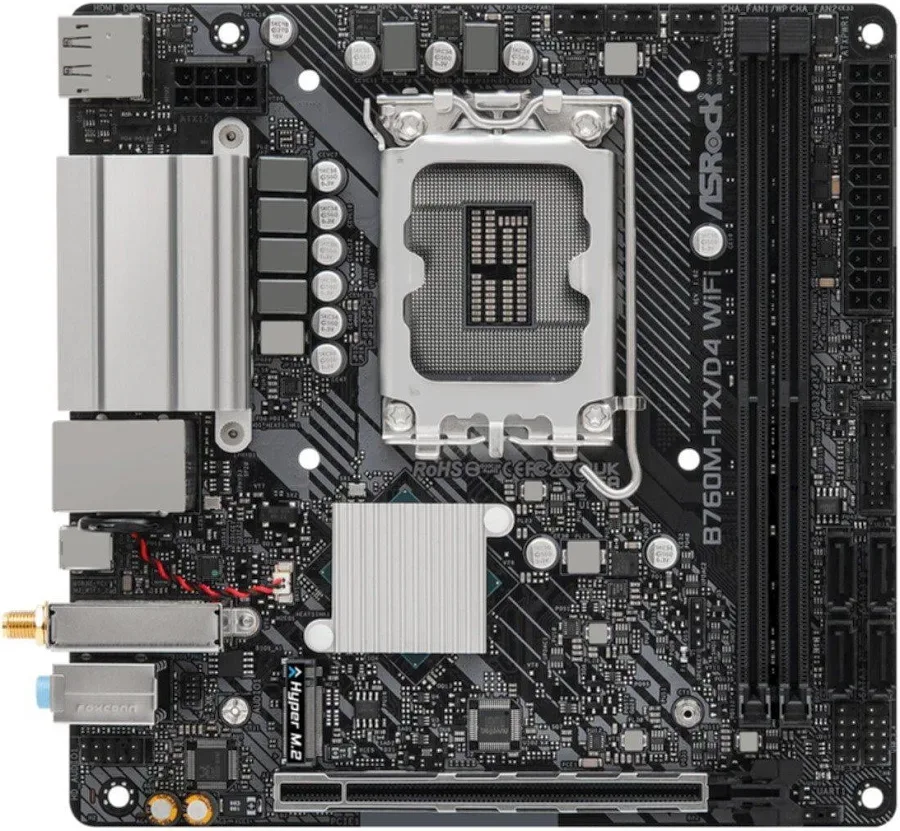 ASRock B760M-ITX/D4 Wi-Fi LGA1700 Mini ITX Realtek 1GWi-Fi 6E image 2