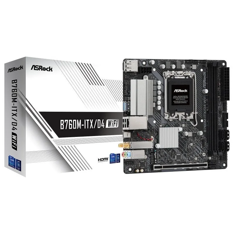 ASRock B760M-ITX/D4 Wi-Fi LGA1700 Mini ITX Realtek 1GWi-Fi 6E