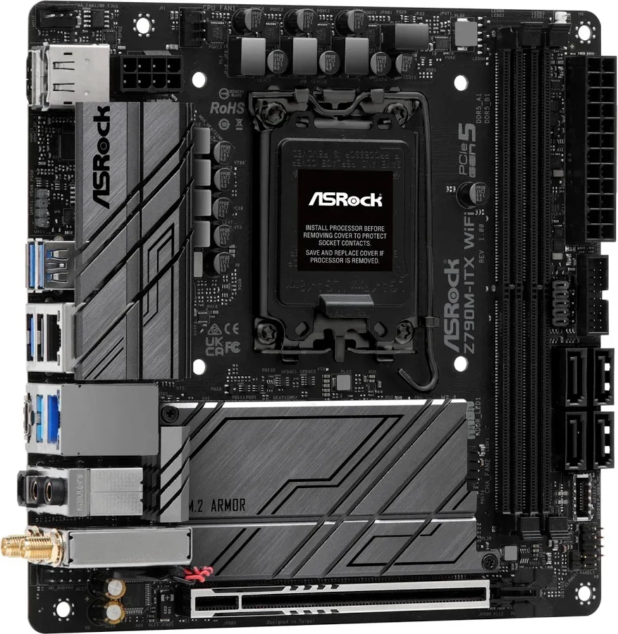 ASRock Z790, Intel Z7901700 Mini ITX Z790M-ITX, Wi-Fi , Wi-Fi 6E,2,5 GbE image 3