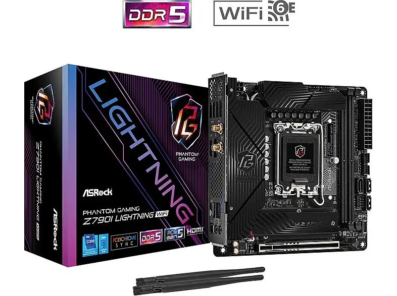 ASRock Z790I Intel Z790 Mini ITX Phantom Gaming Lightning WiFiRGB image 1