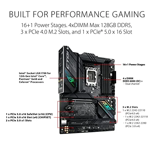 Carte Mère - ASUS - ROG STRIX B660-F GAMING WIFI - (90MB18R0-M0EAY0) - vue 2