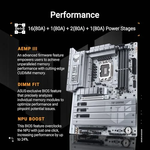 Carte mère - ASUS - TUF GAMING Z890-PRO WiFi - LGA 1850 - DDR4 - 192 Go RAM - vue 3