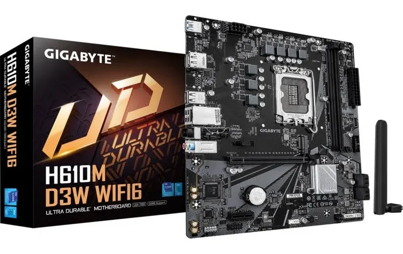 GIGABYTE H610M D3W WIFI6 Intel H610 LGA1700 Micro-ATX WiFi 6 image 1