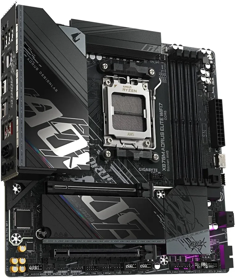 GIGABYTE X870M AORUS ELITE AMD X870 Micro ATX WiFi 7 4 RGB image 3