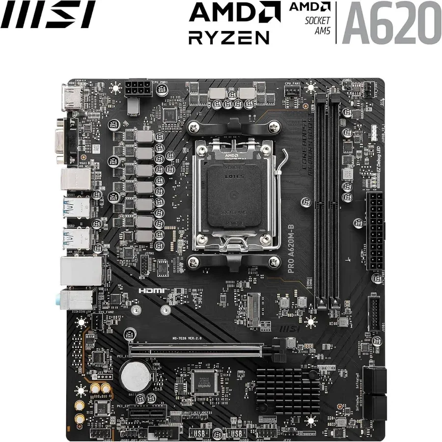 MSI AMD A620mATX PRO A620M-BNVMe HDMI 21 VGA RJ45 image 4