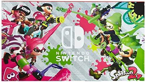 Console Nintendo Switch • Bleu Néon & Rouge Néon + Splatoon 2 (Code) - vue 3