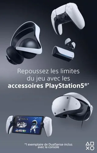 Pack PS5 Standard (avec lecteur CD) : Console PlayStation 5 (Modèle Slim) + 2ème manette DualSense Blanche - vue 6