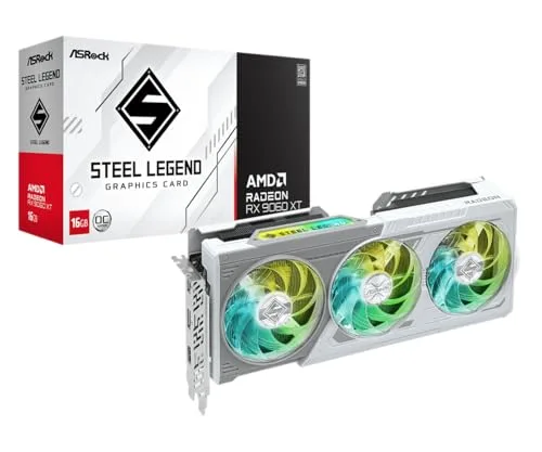 Carte graphique ASRock Radeon RX 9060 XT Steel Legend 16GB GDDR6 PCIe 5.0 OC
