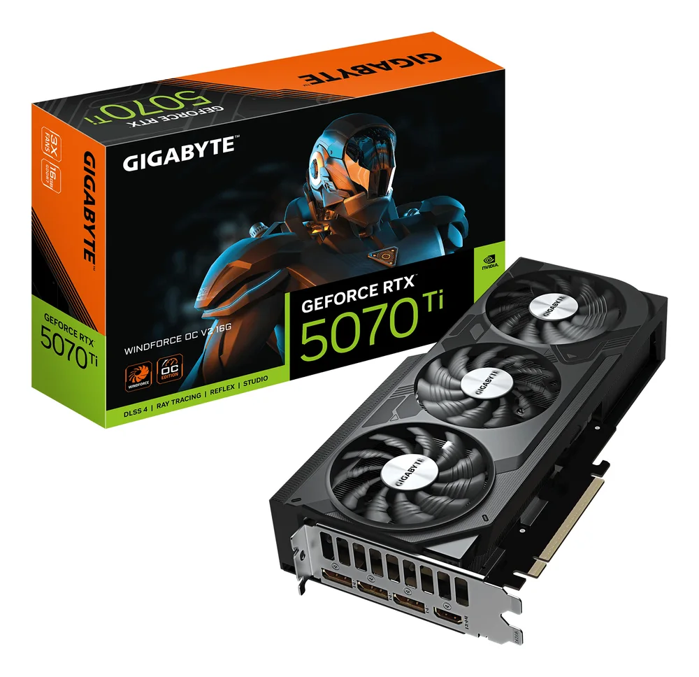 gigabyte GeForce RTX 5070 Ti WINDFORCE OC V2 16GB GDDR7 Reflex 2 RTX image 1