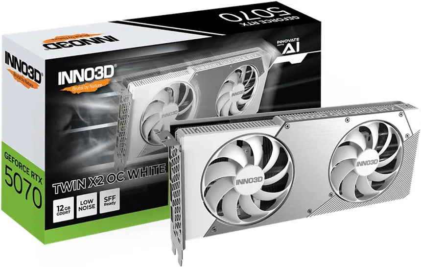 INNO3D GeForce RTX 5070 TWIN X2 OC WHITE 12GB GDDR7 Reflex 2 RTX  image 1