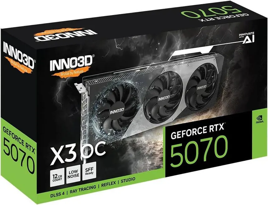 INNO3D GeForce RTX 5070 X3 OC 12 Go GDDR7 Reflex 2 RTX  image 3