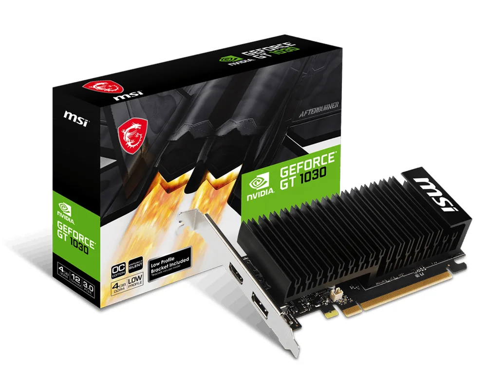 msi GeForce GT 1030 4GB GDDR4 Low Profile OC image 1