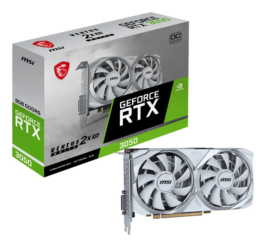 msi GeForce RTX 3050 VENTUS 2X XS OC BLANC 8 Go GDDR6 image 2
