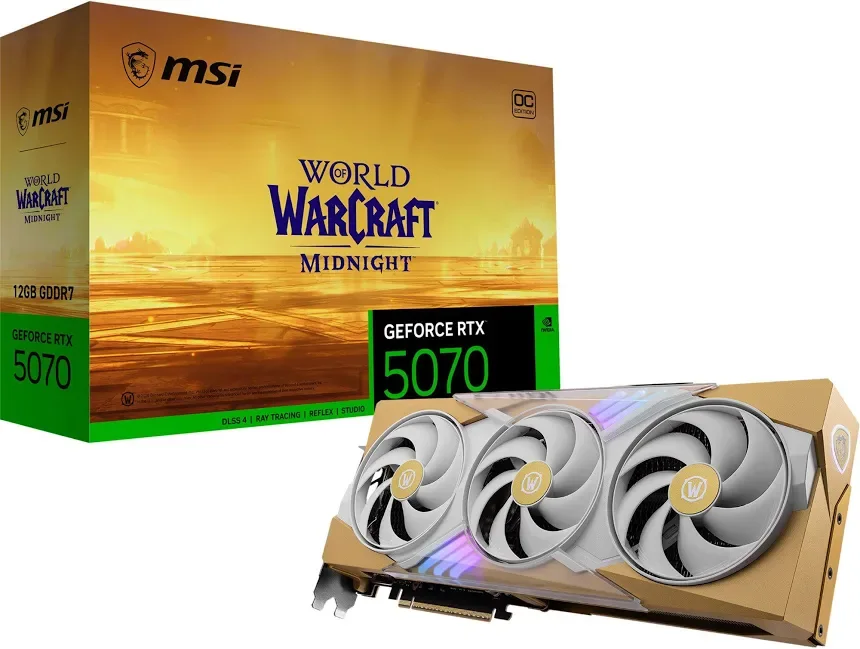 MSI GeForce RTX 5070 12GB GDDR7 World of Warcraft MIDNIGHT LIGHT EDITION OC Reflex 2 RTX image 1
