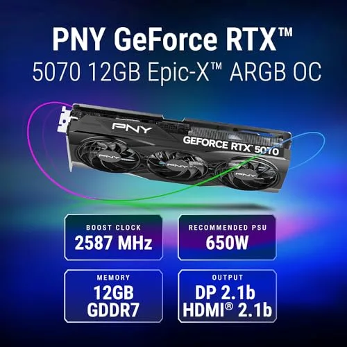 PNY - Carte graphique - GEFORCE RTX™ 5070 12GB OC - vue 2