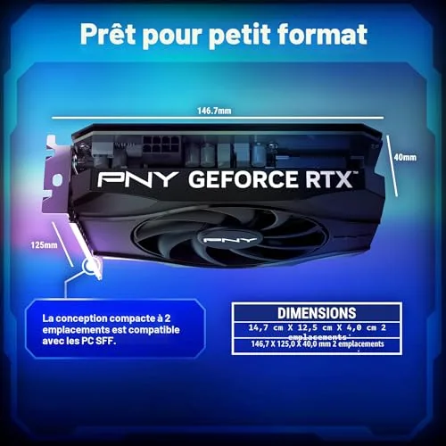 PNY - Carte graphique - NVIDIA Blackwell GeForce RTX™ 5050 - VCG50508SFXPB1 - 8 Go DDR6 - vue 2