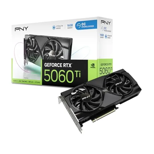 Carte graphique PNY GeForce RTX 5060 Ti Overclockée Double Ventilateur 16 Go GDDR7 Reflex 2 RTX