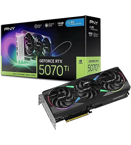 PNY RTX 5070Ti 16GB ARGB Overclocked Triple Fan