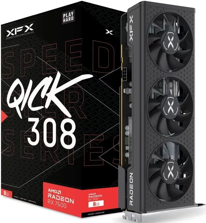 XFX SPEEDSTER QICK308 AMD Radeon RX 7600 Noir 8 Go GDDR6