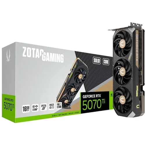 Carte graphique Zotac GAMING GeForce RTX 5070 Ti SOLID CORE 16 Go GDDR7 Reflex 2 RTX