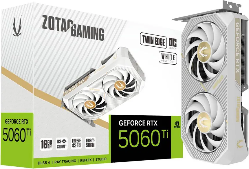 Zotac GeForce RTX 5060 Ti Twin Edge OC 16GB White Edition  image 1