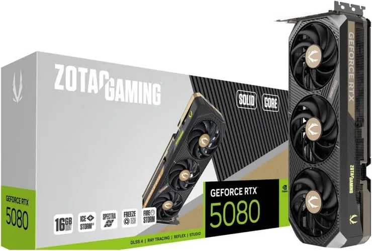 Zotac GeForce RTX 5080 SOLID CORE 16GB GDDR7 Reflex 2 RTX 