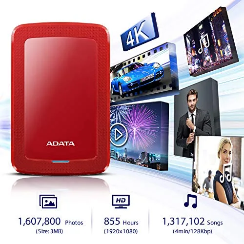 ADATA HV300 1 To Rouge - vue 4