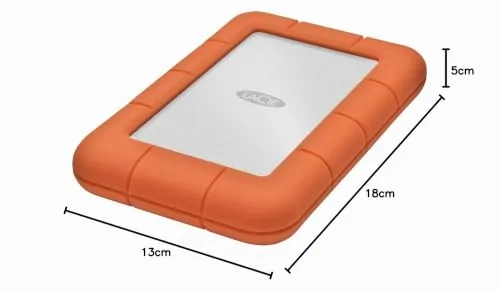 Disque dur externe LaCie Rugged Mini 4 To - USB 3.0 - Orange - vue 4
