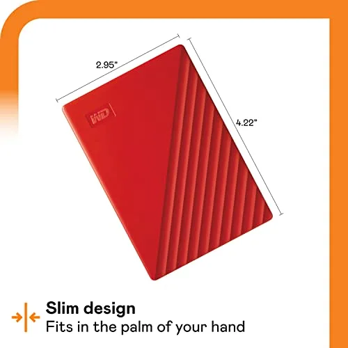 Disque Dur Externe WD My Passport 2 To Rouge - vue 2